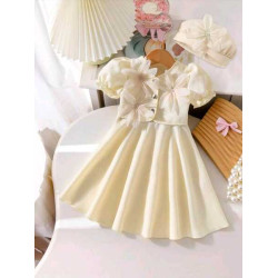 فستان وجاكيت وقبعة للبنات الصغار