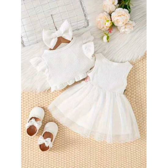 فستان صيفي انيق مزين بتطريز زهور