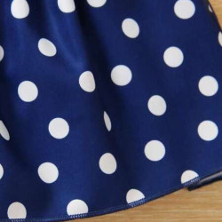 فستان للبنات برسوم جرافيك ونقاط البولكا