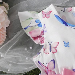 فستان مع القبعة بطباعة الفراشة 