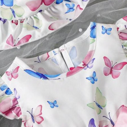 فستان مع القبعة بطباعة الفراشة 