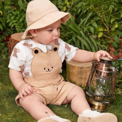 شورت افرول وقبعة ولباس علوي للأولاد الصغار