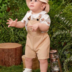 شورت افرول وقبعة ولباس علوي للأولاد الصغار