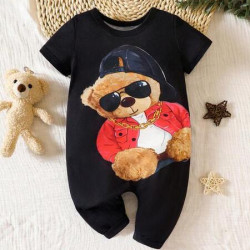 جمبسوت اسود بطباعة دب للاطفال