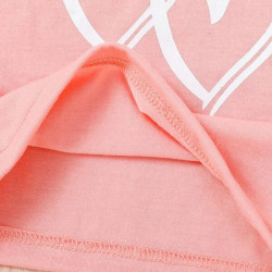 تي شيرت وشورت رياضي للبنات الصغار طباعة قلب