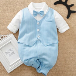 جمبسوت مخطط بعقدة الفراشة للمواليد