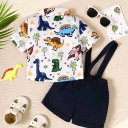 طقم 2 قطعة رسوم ديناصور ملونة للأولاد الصغار