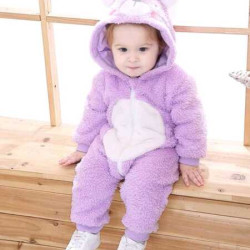 جمبسوت مطرز بقبعة للبنات الصغار ثلاثي الابعاد