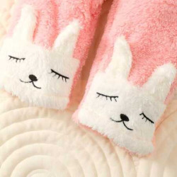 طقم تيدي ثقيل فرو مطرز برسوم 