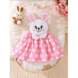 فستان بنقاط البولكا ورسوم كرتون للبنات الصغار