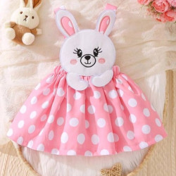 فستان بنقاط البولكا ورسوم كرتون للبنات الصغار