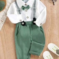 طقم للأولاد الصغار بحمالات وربطة عنق 