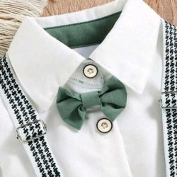 طقم للأولاد الصغار بحمالات وربطة عنق 