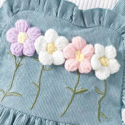 فستان طقم للبنات أزهار كروشيه