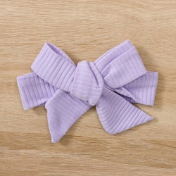 فستان طفلة مخطط بأكمام منتفخة ورؤوس زينة مع ربطة للرأس