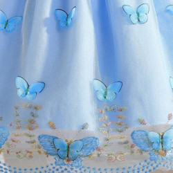 فستان جاكار باشكال فراشة بلون ازرق بحري