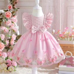 فستان جاكار بطبقات مزين بكشكش 