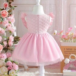 فستان جاكار بطبقات مزين بكشكش 