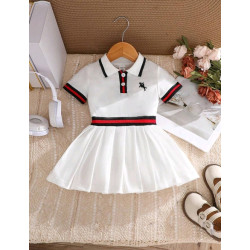 فستان باكمام قصيرة للبنات الرضع