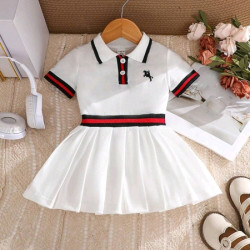 فستان باكمام قصيرة للبنات الرضع