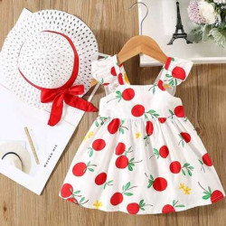 فستان صيفي وقبعة للبنات الصغار 