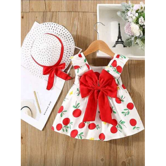 فستان صيفي وقبعة للبنات الصغار 
