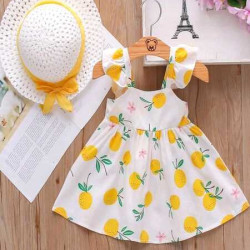 فستان وقبعة جميل صيفي للبنات الصغار