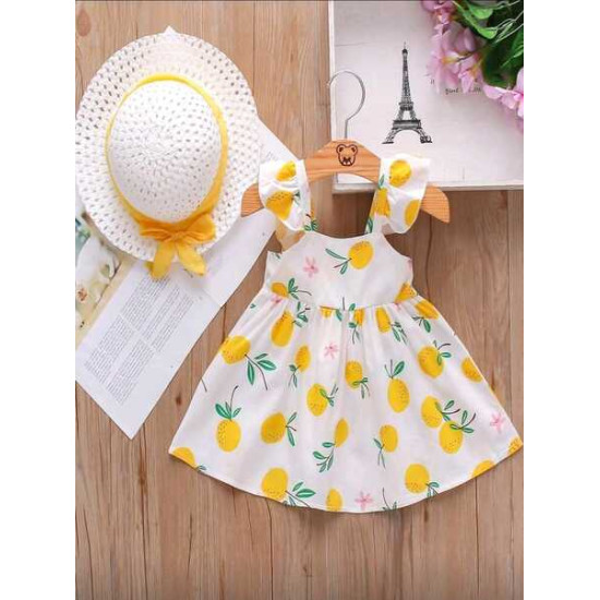 فستان وقبعة جميل صيفي للبنات الصغار