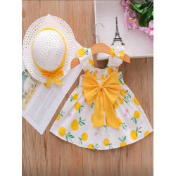 فستان وقبعة جميل صيفي للبنات الصغار