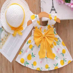 فستان وقبعة جميل صيفي للبنات الصغار