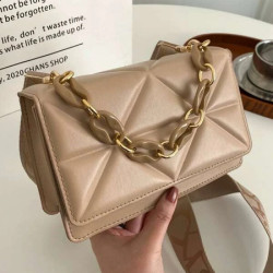 حقيبة مربعة مبطن بتعليقة سلسلة