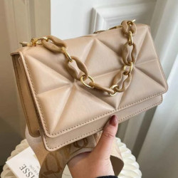 حقيبة مربعة مبطن بتعليقة سلسلة