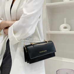 حقيبة مربعة بطباعة أحرف قلاب سلسلة