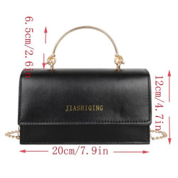 حقيبة مربعة بطباعة أحرف قلاب سلسلة