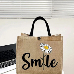 حقيبة تسوق برسم زهرة 