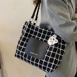 حقيبة كتف مربعات مع تعليقة 