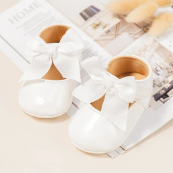 احذية بنات صغار ابيض برباط فيونكة